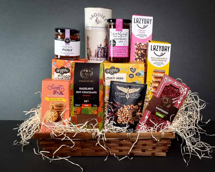 vegan and gluten free hamper Highlander Hamper, gift basket, scottish hamper uk delivery