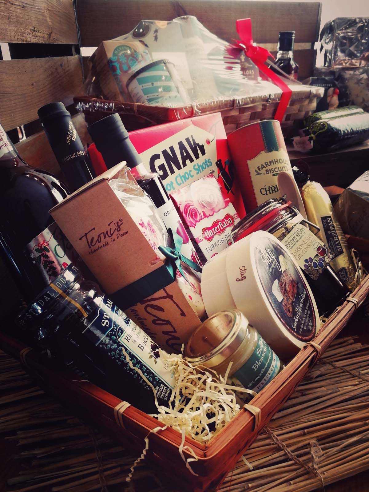 Food hampers and gift baskets. UK.  