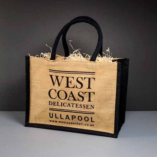 west coast delicatessen jute bag